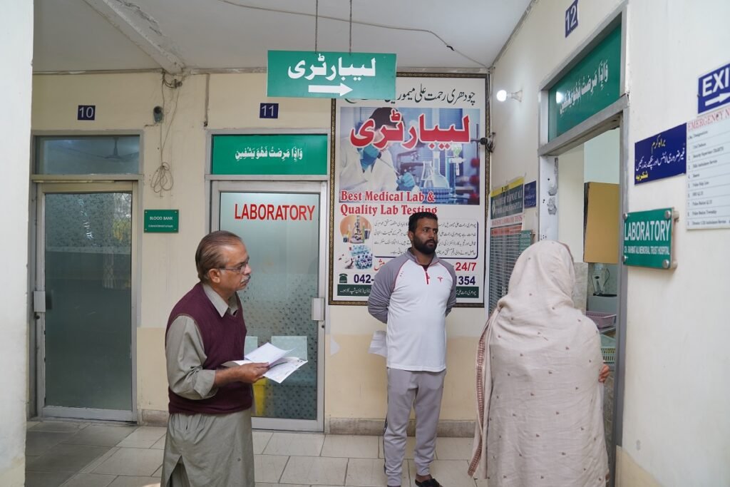 Caring professionals at hospital facility